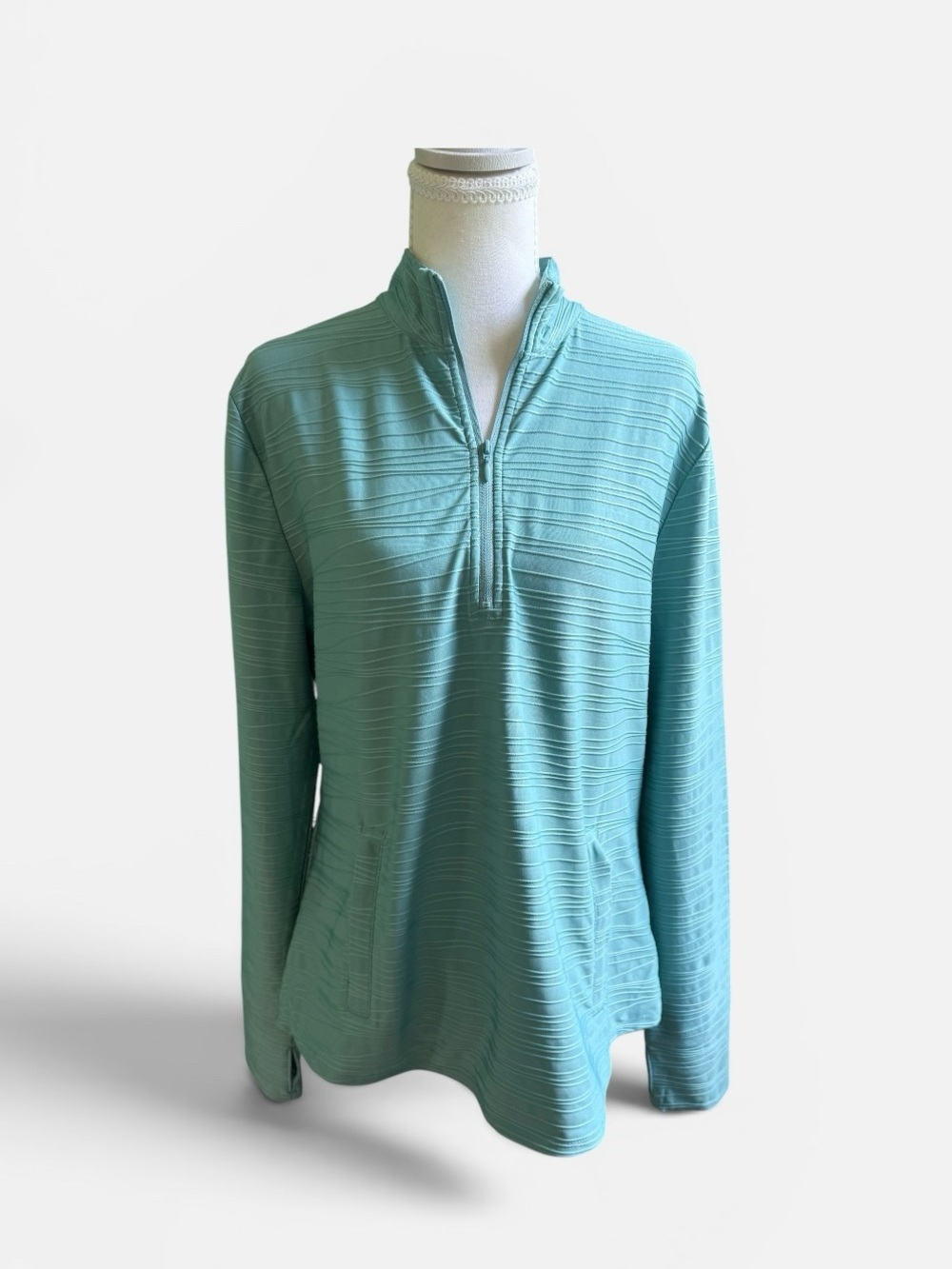 Tommy Bahama Sea Foam Green Quarter-Zip Pullover XL